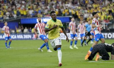 Imagem da notícia Vinicius Júnior brilha e Brasil derrota Paraguai na Copa América